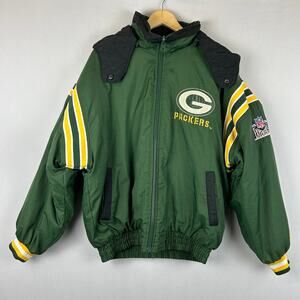 Pro Player Green Bay Packers Vintage Reversible Puffer Jacket 90s Men's Size M
